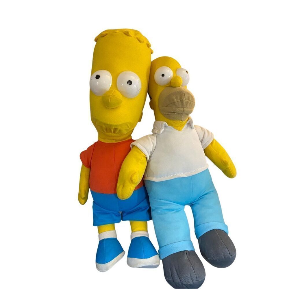 Homer Simpson and Bart Simpson, plush stuffed animals 19 inches